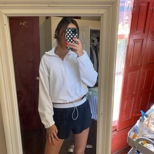 forever21 white cropped zip up